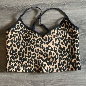 Adam Selman Sport Cheetah Print Cropped Tank Size Medium